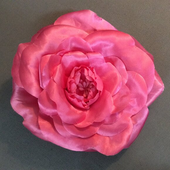 Hot pink large flower brooch, like new